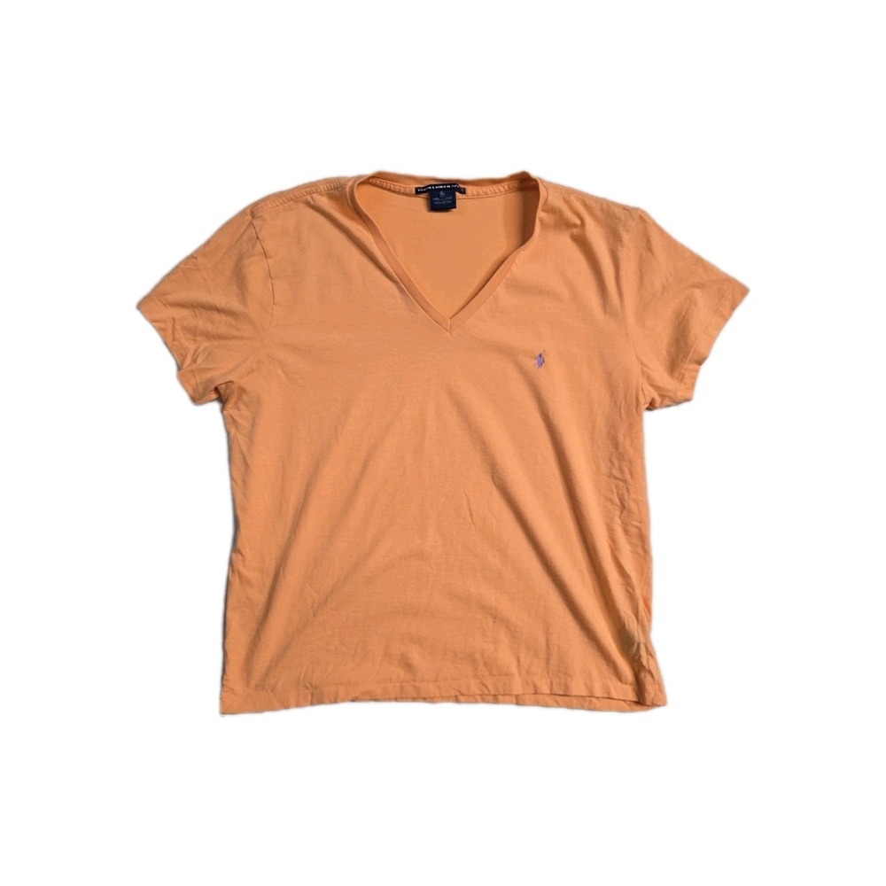 Ralph‎ Lauren Sport Women's Vneck Tshirt XL Orange
